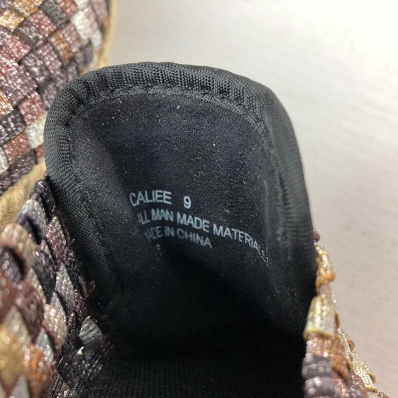 Steven Steve Madden Women's Size 9 Caliee Gold Black Purple Silver Slip On Flats - Picture 11 of 11